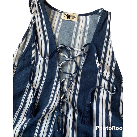 Show Me Your MuMu Rancho Mirage Lace up Striped Dress - Picture 8 of 13